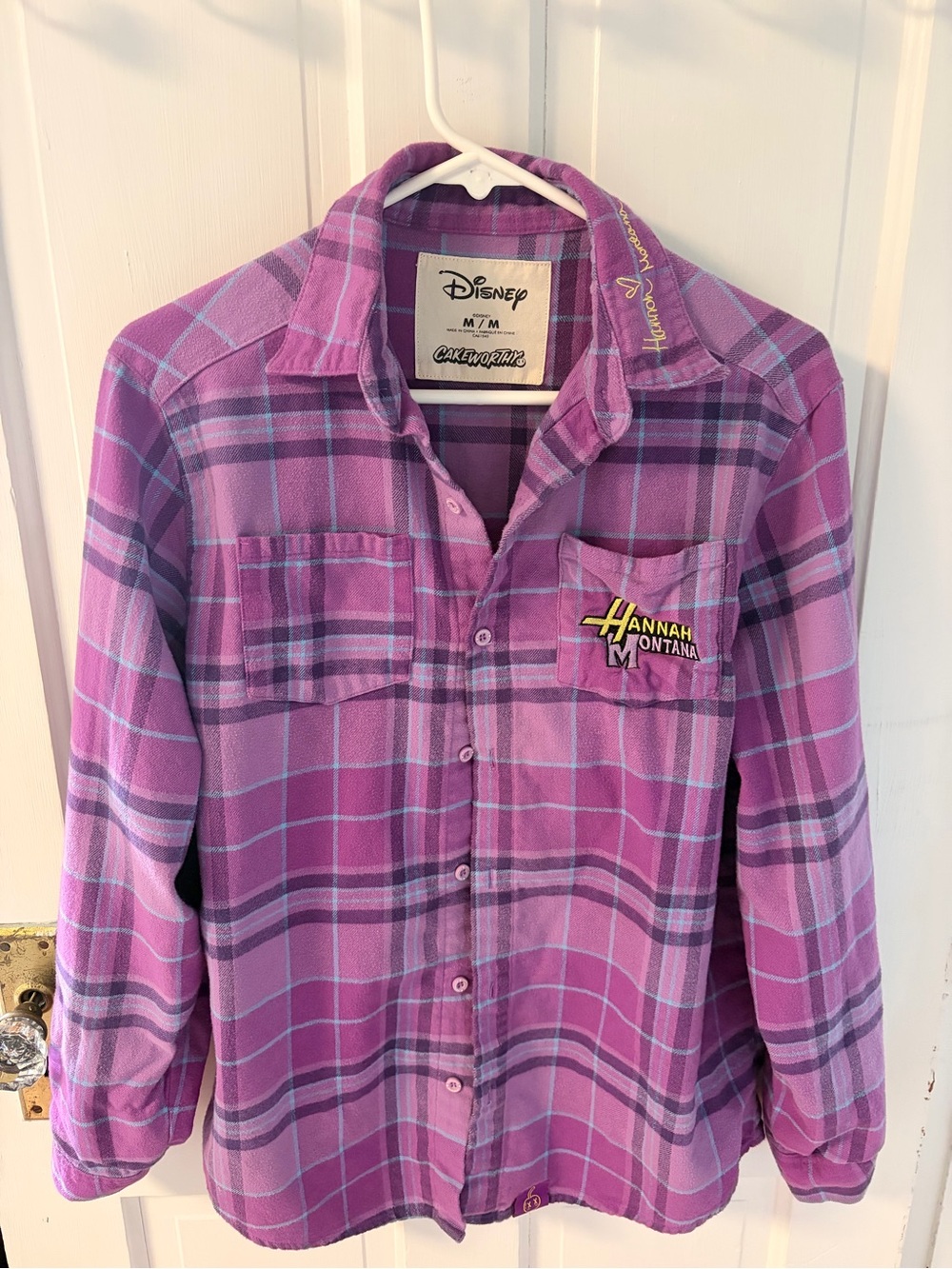 Cakeworthy Hannah Montana Purple Plaid Button-Up Shirt